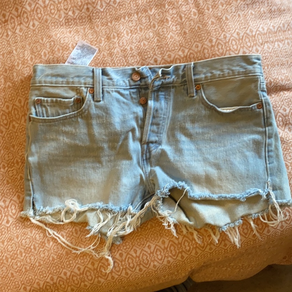 Levi high waisted jean shorts